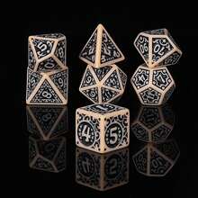 طقم نرد D&D - 7 قطع من النرد الصلبة الفاخرة للعب الأدوار بألوان غنية وتفاصيل دقيقة - رائع للألعاب الورقية والبطاقات والمغامرات الرياضية - إكسسوار ألعاب نهائي وهدية إبداعية لعيد الميلاد وعيد الهالوين. - متعدد الألوان - مشاهدة 11