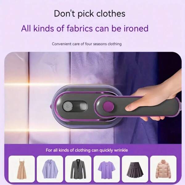 Plancha de vapor portátil - Calentamiento rápido, quitarrugaas portátil apto para el hogar y viajes (Incluye taza de medición y almohadilla resistente al calor)