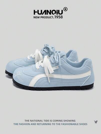 HUANQIU 2025 New Women's Shoes, Women's Skateboard Shoes, A Pair Of And Fashionable Breathable Lace-Up Home Office Outdoor White Shoes Versatile Light And Comfortable White Shoes Lace-Up Soft-Soled Sports Shoes Casual Shoes Running Shoes Christmas Apple Red Four Seasons Shoes