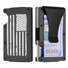 1 Or 2-Pack: RFID Blocking Slim Credit Card Holder Wallet For Men – Minimalist, Scratch-Resistant, With Removable Money Clip | Modern, Durable, Everyday Carry - 愛國/1件裝 - 查看 2