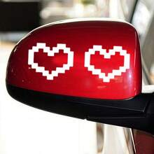 Pixel Heart Shaped Car Tail Light Sticker, Universal Tail Light & Headlight Decal, Car Exterior Decoration Sticker
