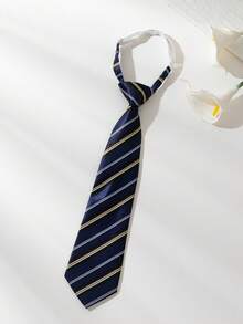 1 chiếc cà vạt kẻ sọc thời trang, phụ kiện cà vạt trơn, không nhăn, có thể điều chỉnh dành cho học sinh, biểu diễn, vest, áo sơ mi - Nhiều màu - Xem 8