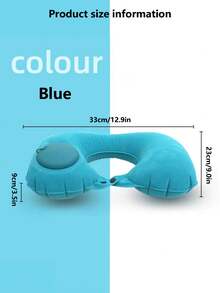 Ergonomic Push-Button Inflatable U-Shaped Neck Pillow, Portable Travel Pillow Suitable For Car, Airplane, Home, Office - Supports Head, Neck And Lower Back - Multicolor - View 5