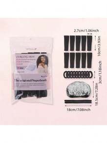 1 套黑色自粘海绵卷发器套装，柔软泡沫海绵睡眠卷发器套装，适合女性和青少年，懒散卷发器，DIY 家庭发型设计工具，适用于理发店、返校、旅行度假必备品、女士发饰