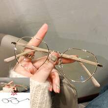 1pc Ladies Level Student Light Mặt tròn Hiển thị Mặt phẳng Gương phẳng Khung trơn - cà phê sữa - Xem 5