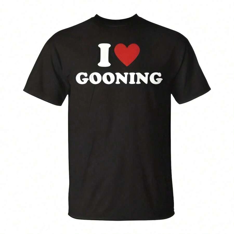 I Heart Gooning I Love Gooning T-Shirt  220G Classic Pure Cotton T-Shirt - Ultimate Comfort, The Perfect Gift For Parents, , And Family Gatherings For Any Occasiontops For Wo Vintage Clothes Wo Clothes Wo Vintage Wo Tops Mujer Cute Tops Wo Cotton Wo Clog Halloween Camisas Summer Clothes Wo Casual Punk Western Tops Wo Fourth Of July Outfit Kpop Cowboy Outfits For Wo Ry Ropa 100% Cotton Y3k Ing Cute Gothic Wo Clothes Black And White Top Vintage Tops Cloth For Wo White Goth Inawly Retro Clothes For Wo Korean Fashion Wo Camisas Para Mujer,Ssuitable For Summer Wear, Paired With Printed Shirts, Ladies' Tops, And Printed Short-Sleeve Shirts. Women's Clothing - Black - View 1