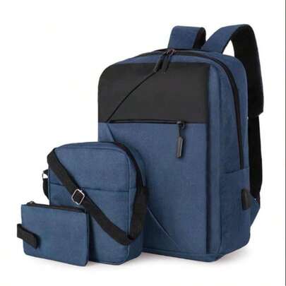 Mochila De Carga Usb Para Exteriores De 3 Piezas Para Hombre