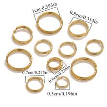 50pcs Stainless Steel Fashion Double Layer Key Ring Open Ring DIY Bracelet Necklace Jewelry Accessories Making