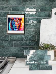 10pcs/Pack Removable 3D Ceramic Tile Stickers, Easy To Install, Waterproof, Self-Adhesive Wallpaper For Kitchen, Furniture, Kitchen Backsplash, Bathroom, Room Decor, Holiday Party Background - Multicolor - View 17