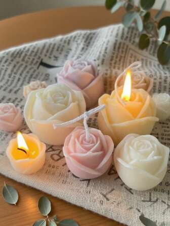 1支手工大豆蜡玫瑰香薰蜡烛，适合情人节、婚礼、母亲节等场合。天然持久的香味（可用作浪漫装饰、毕业礼物、圣诞纪念品，玫瑰造型传达爱意，香草香味营造治愈氛围）
