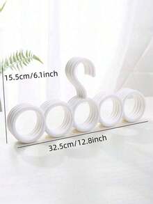 1pc 5-Slot Scarf Hanger - Multipurpose Plastic Organizer For Ties, Scarves And Shawls, Space Saving Closet Accessory, 12.79" X 6.1", Perfect Gift For Coworkers, Friends And Family - Multicolor - View 2