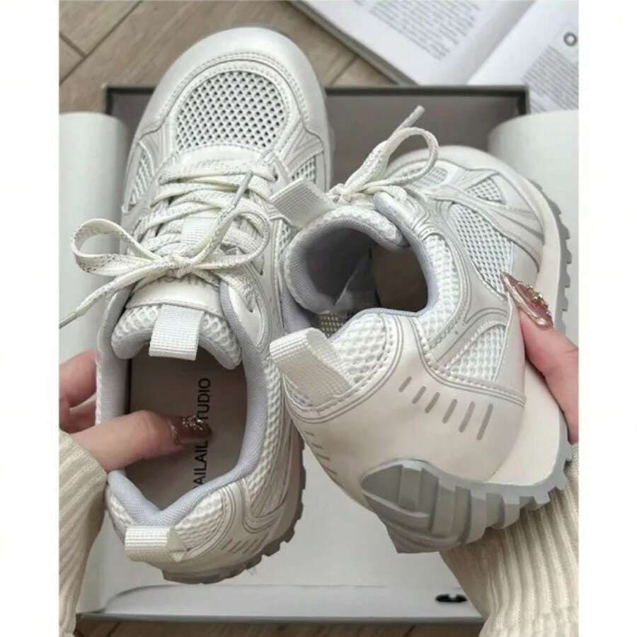 Women Casual Athletic Shoes - 銀色 - 查看 1