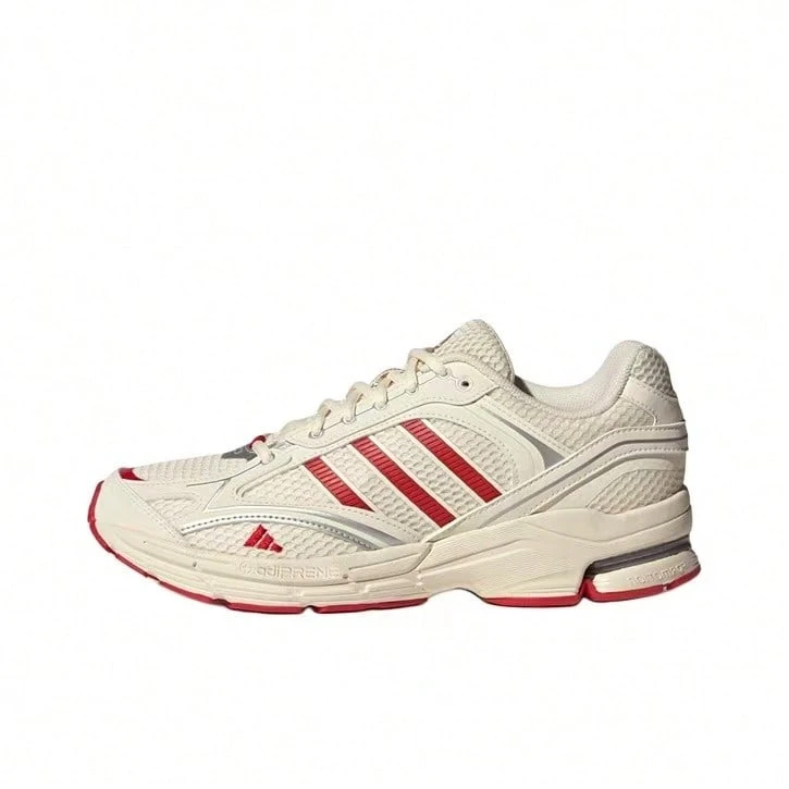 Giày chạy bộ cổ thấp Adidas Spiritain 2000 Seeker bằng da tổng hợp, vải PU đa năng, thoải mái, dành cho cả nam và nữ, màu trắng/đỏ/bạc - Trắng Đỏ Bạc - Xem 1
