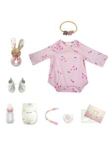 Realistic Silicone Reborn Baby Doll 48cm Brastoy Clothes Set Bottle Pacifier - 彩色 - 查看 3