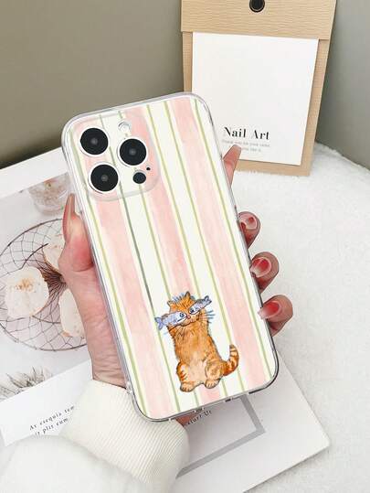 1 szt. Przezroczyste etui z TPU z kolorowym wzorem w paski i ryby, chroniące przed upadkiem, kompatybilne z 'em 15/15Pro/15Plus/15ProMax/16/16Pro/16Plus/16ProMax, Galaxy S23 Ultra/A14/A24, Redmi Note 12 Pro, Pixel 8/8 Pro