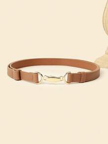 1pc Plus Size Adjustable Gold Buckle Slouchy Belt, Suitable For Jeans, Casual Wear, Jackets, Dresses, Bohemian PU Leather Cross Texture Belt For Daily Wear Fall, Autumn, Halloween - Lock - View 12