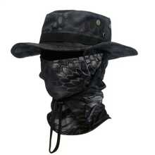 Gorra Boonie de camuflaje, pasamontañas, traje, sombrero suave plegable, caza al aire libre, pesca, sombrero de ala ancha, gorras de protección GW4B - Desierto Digital - Ver 4
