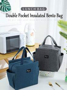 大容量野餐包，防漏便携午餐手提袋，保温午餐盒，男女通用，防水保冷袋，午餐盒，女士可重复使用双色可调节肩带便携午餐包，保温午餐盒，便当包，晚餐保温袋，旅行必备，野餐必备，露营必备，返校必备 - 彩色 - 查看 7