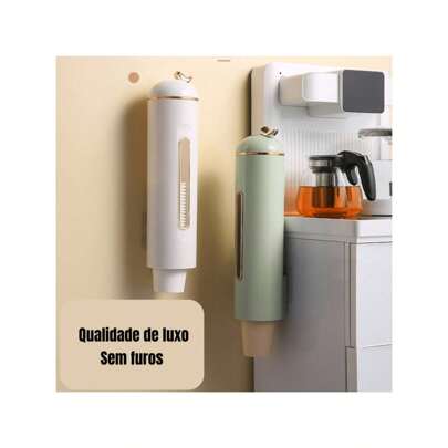 Porta Copos De Parede Suporte Adeviso Organizador Dispenser De Luxo Sem Furos