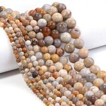 1 件菊花玛瑙（珊瑚玉）串珠项链，4/6/8/10/12 毫米天然石珠 - 淺咖色 - 查看 4