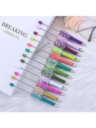 [10 件] 满天星多色 DIY 圆珠笔/DIY 珠宝硅胶珠焦点珠饰品/摄影道具/送给朋友的纪念品/适合节日礼物/生日礼物/派对装饰