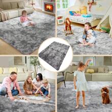 Alfombras, alfombras de felpa, alfombras coloridas, alfombras para sala de estar y dormitorio, alfombras decorativas, alfombras de seda y lana teñidas anudadas, tapetes para mesa de centro de sofá de sala de estar, alfombras para la mesita de noche del dormitorio del hogar, alfombras de gran tamaño, tapetes de felpa de 150 * 200 cm, resistentes a la suciedad y fáciles de cuidar, tapetes antideslizantes, alfombras de moda, adecuadas para grandes áreas de uso doméstico (rosa, gris, marrón) - Gris - Ver 11