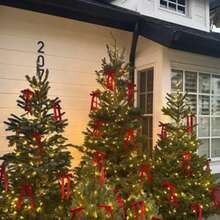 6/12/24 szt. Vintage aksamitne kokardy świąteczne do dekoracji choinki, rustykalne rzemiosło i prezenty, klasyczne kokardy z poliestrowej wstążki na Boże Narodzenie, Walentynki, ślub, urodziny, święta, dom i dekoracje ślubne