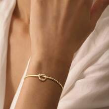 Kit Of 3 Luxury Women's Bracelets: Heart Knot Bracelet + Glitter Bracelet + Zirconia Bracelet - 金色 - 查看 8