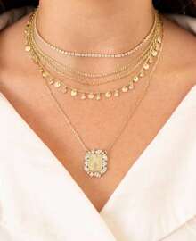 CHOKER RIVIERA ZIRCÔNIAS PEQUENA CRISTAL FOLHEADA A OURO 18K CHIARA