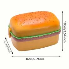 Caja de almuerzo con forma de hamburguesa - Caja de almuerzo de hamburguesa linda, Caja de almuerzo, recipiente de alimentos a prueba de fugas, Caja de almuerzo de hamburguesa portátil y linda, Perfecta para ensaladas, sándwiches