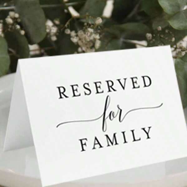 5/10/20PCS Wedding Reception Reserved Logo, 5.98x7.99in Reserved Table Card, Seat Card, Wedding Card, Foldable Seat Card, Dining Table Layout Card