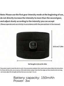 YUZHAOLIN 便携式USB充电腰部按摩器，电动手臂、臀部、腿部训练器，塑形腰带，健身按摩器 - 黑色 - 查看 7