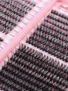 Ouye3 640 Cluster Eyelashes Individual Eyelash Book Large Capacity 9-16mm Mixed Length Eyelash Bundle Beginner DIY At Home Eyelash Extension Kit,Suitable For Daily Commute,Dating,Music Festival Wear,Enlarge Eyes - C - View 5