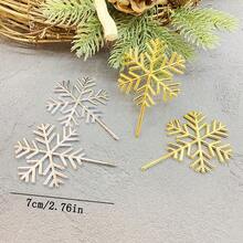 5PCS,Christmas Snowflake Cake Insert Label Plastic Snowflake Christmas Cake Decoration Accessories Paper Cup Dessert Decoration, Cake Decoration Items