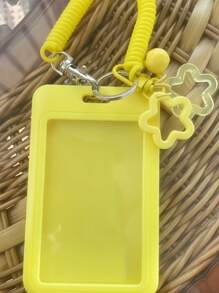 1 PC Expandable Plastic Card Holder With Keychain, Bus Pass Case, ID Card Sleeve, Star Pendant Key Chain Suitable For Daily Wear, Holiday Gift - Multicolor - View 8