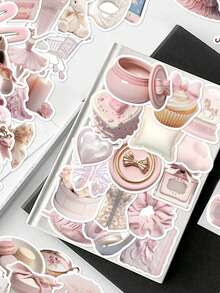 50 miếng dán chủ đề màu hồng nhạt hình cô gái múa ba lê, dùng trang trí phòng, tủ lạnh, máy tính xách tay, máy tính xách tay, nhãn dán sáng tạo tự làm - Nhiều màu - Xem 4