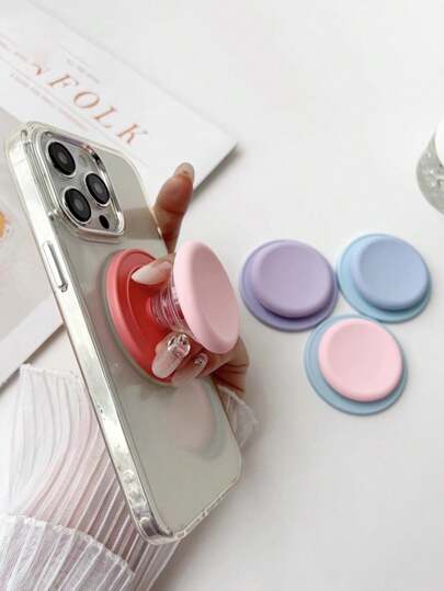 Soporte de teléfono magnético con cojín de aire de silicona de color macaron, soporte de escritorio con adsorción, plegable