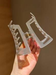 4 件女士时尚简约大方形发夹，适合日常发型，推荐作为女士发饰礼物发饰女爪夹秋季配饰秋冬发夹适合度假装女士 - 彩色 - 查看 7