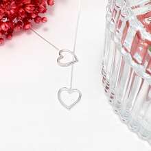 Kit Of 2 Necklaces With Openwork Double Heart Pendant + Openwork Heart Choker, Plated In 925 Silver Or 18K Gold - Silver - View 8