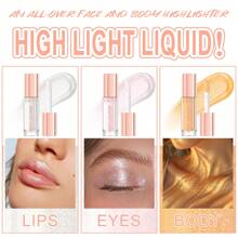 1pcs Liquid Highlighter - Shimmering Highlighter With Buildable Glow, High Quality & Long-Lasting Formula, Multi-Use As Eyeshadow, Facial & Body Highlighter For Parties, Stage Makeup, Everyday - Lightweight Liquid Shine For Cheeks, Eyes, Shoulders, Clavicle - Makeup Essential, Party Glow, Clear Glass Packaging, Precise Cap Design, Glossy Finish, Smooth Application, Festival Goers - 彩色 - 查看 4