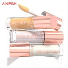 1pcs Liquid Highlighter - Shimmering Highlighter With Buildable Glow, High Quality & Long-Lasting Formula, Multi-Use As Eyeshadow, Facial & Body Highlighter For Parties, Stage Makeup, Everyday - Lightweight Liquid Shine For Cheeks, Eyes, Shoulders, Clavicle - Makeup Essential, Party Glow, Clear Glass Packaging, Precise Cap Design, Glossy Finish, Smooth Application, Festival Goers - 彩色 - 查看 3