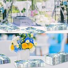 100 Pcs Hydrangea Paper Napkins 2 Ply Watercolor Blue Floral Butterfly Disposable Absorbent Hand Towels Spring Guest Napkins For Seasonal Wedding Lunch Dinner Bathroom Kitchen Supplies Decorations - 100Pcs Blue Hydrangea Paper Napkins - 查看 5