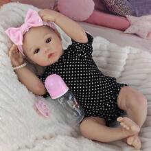 1pc Soft Cloth Body Half Glue Simulation Dolls 46cm Pink Dress Cute Reborn Doll Playing House Accompanying Toys Birthday Gifts