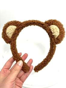 Tiaras de animais de desenho animado, orelhas de urso peludo, arco de cabelo, orelhas de rato de pelúcia, faixa de cabelo para lavar o rosto, acessório de cosplay - Multicolorido - Ver 2