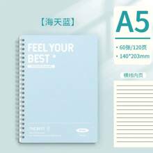 5 Thick Spiral Notebooks With Perforated Pages, Soluble Notebook For Students, Office And School Supplies, Stationery
