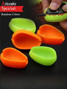Juego de 5 moldes portátiles de liberación rápida de colores aleatorios, ligeros para alimentador de pesca Avlcoaky
