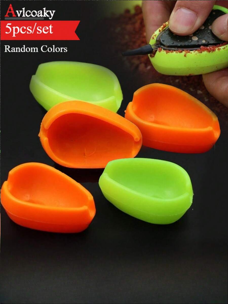 Juego de 5 moldes portátiles de liberación rápida de colores aleatorios, ligeros para alimentador de pesca Avlcoaky