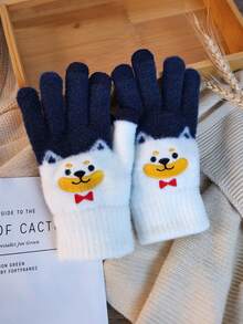Damskie rękawiczki dzianinowe, śliczne, grube, ciepłe rękawiczki dzianinowe dla uczniów, odpowiednie do aktywności na świeżym powietrzu, takich jak jazda na rowerze czy wędrówki zimą