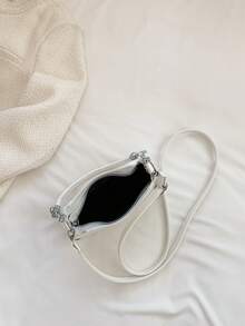 链条肩带斜挎包休闲百搭日常女士单肩包 - 白色 - 查看 6