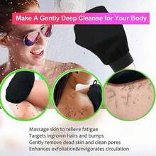 Korean Exfoliating Gloves (1 Set) Exfoliating Gloves Visibly Removes Dead Skin, Ideal For Spray Tan Or Pilosebaceous Keratosis, Body Scrub Made Of 100% Viscose Fibers,Bag,Organizer,Storage,Hair Clips